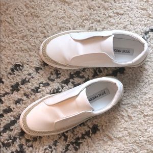 Steve Madden white DASHER ESPADRILLE SLIP-ON SNEAK